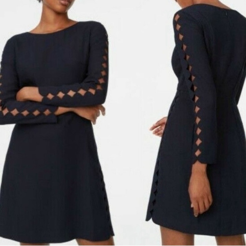 Club Monaco Edni Navy Diamond Cut Out Sheath Dress